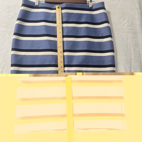 NYCC New York Clothing Co Blue Striped Pencil Skirt Womens Large - Picture 4 of 5